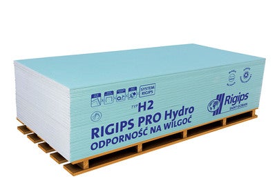 Фото - Гіпсокартон Płyta gipsowo-kartonowa impregnowana Rigips PRO Hydro 1200x3000x12,5 mm GK
