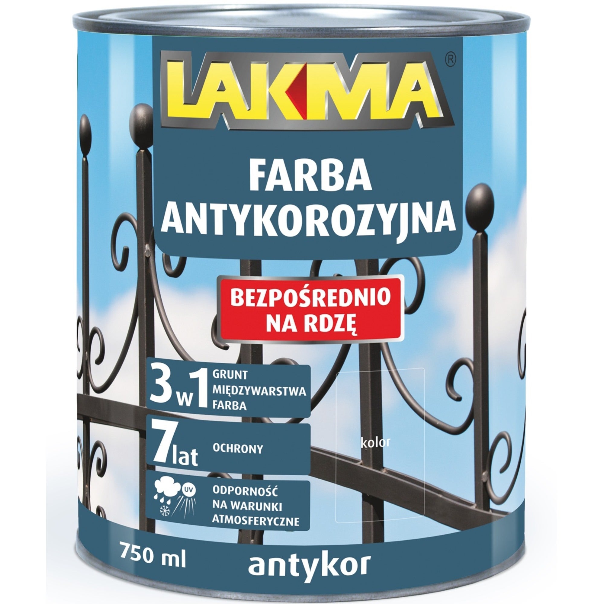 Фото - Фарба / емаль Lakma Farba antykorozyjna Antykor  grafit 0,75l 